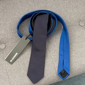 Jil Sander Navy and Royal Blue Tie